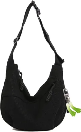 Nylon Hobo Crescent Crossbody Bag for Women,Dumpling Bag Moon Shoulder Bag