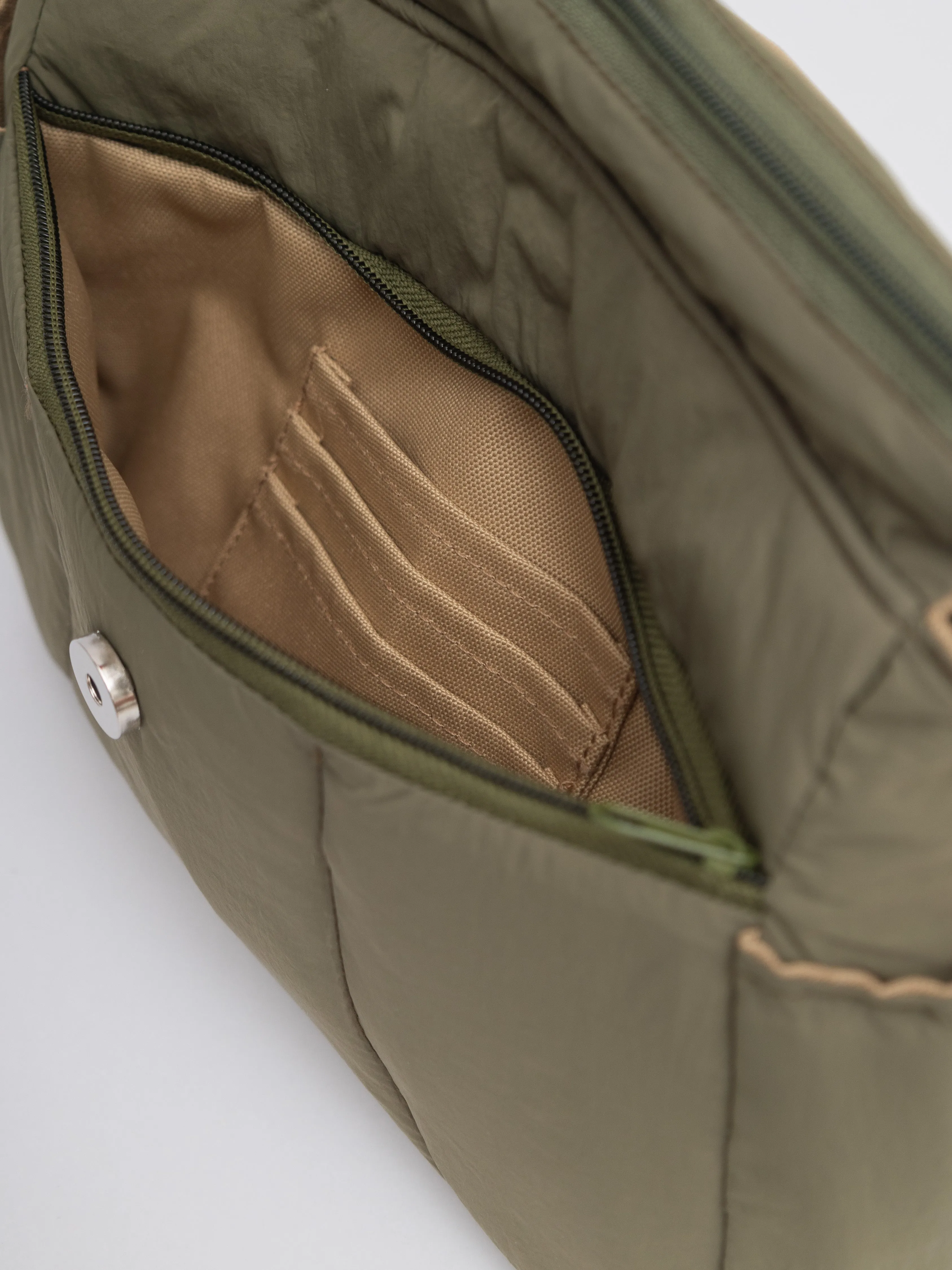 Olive Green Puffies Multi-Carry Crossbody Bag