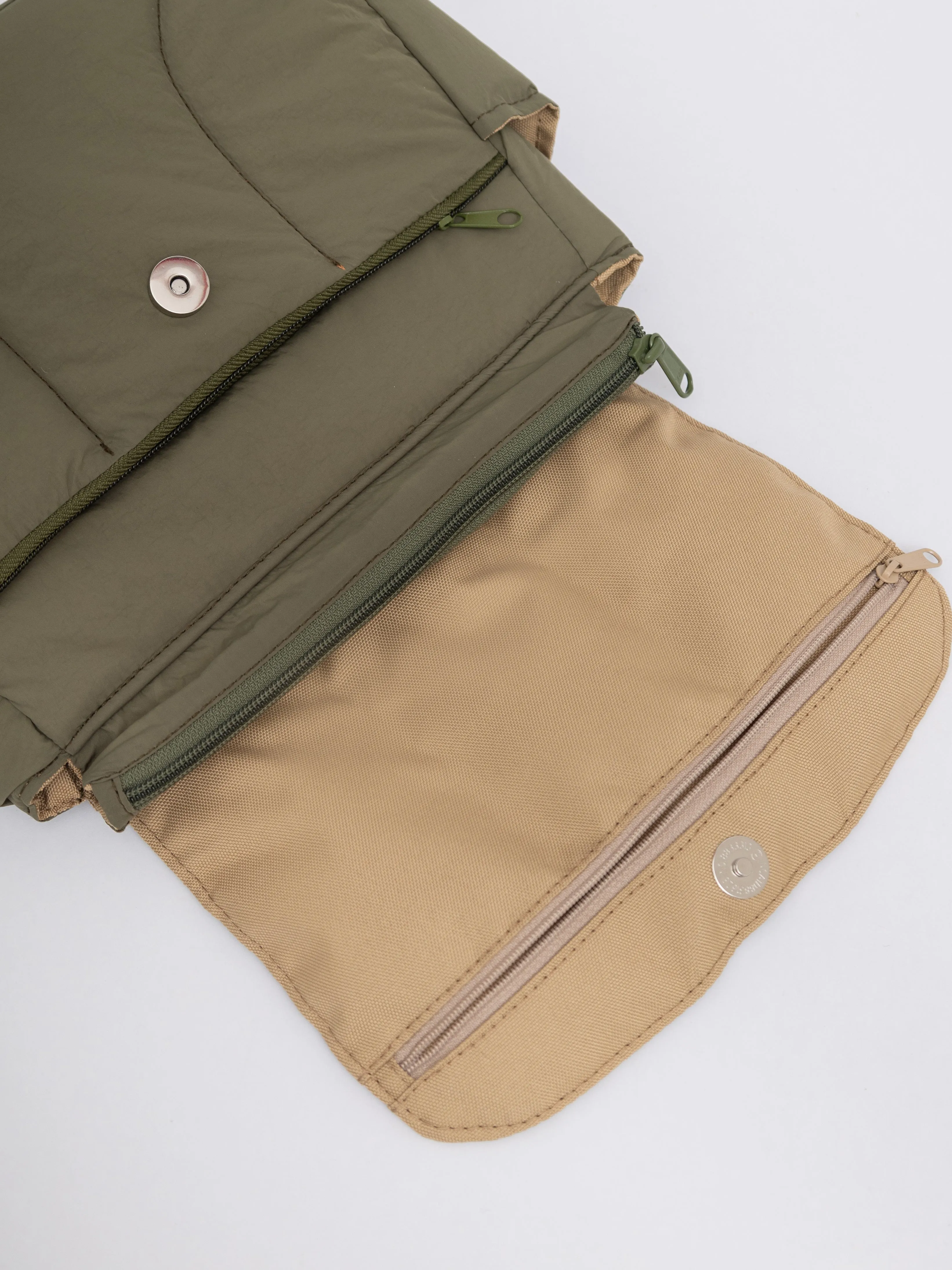 Olive Green Puffies Multi-Carry Crossbody Bag