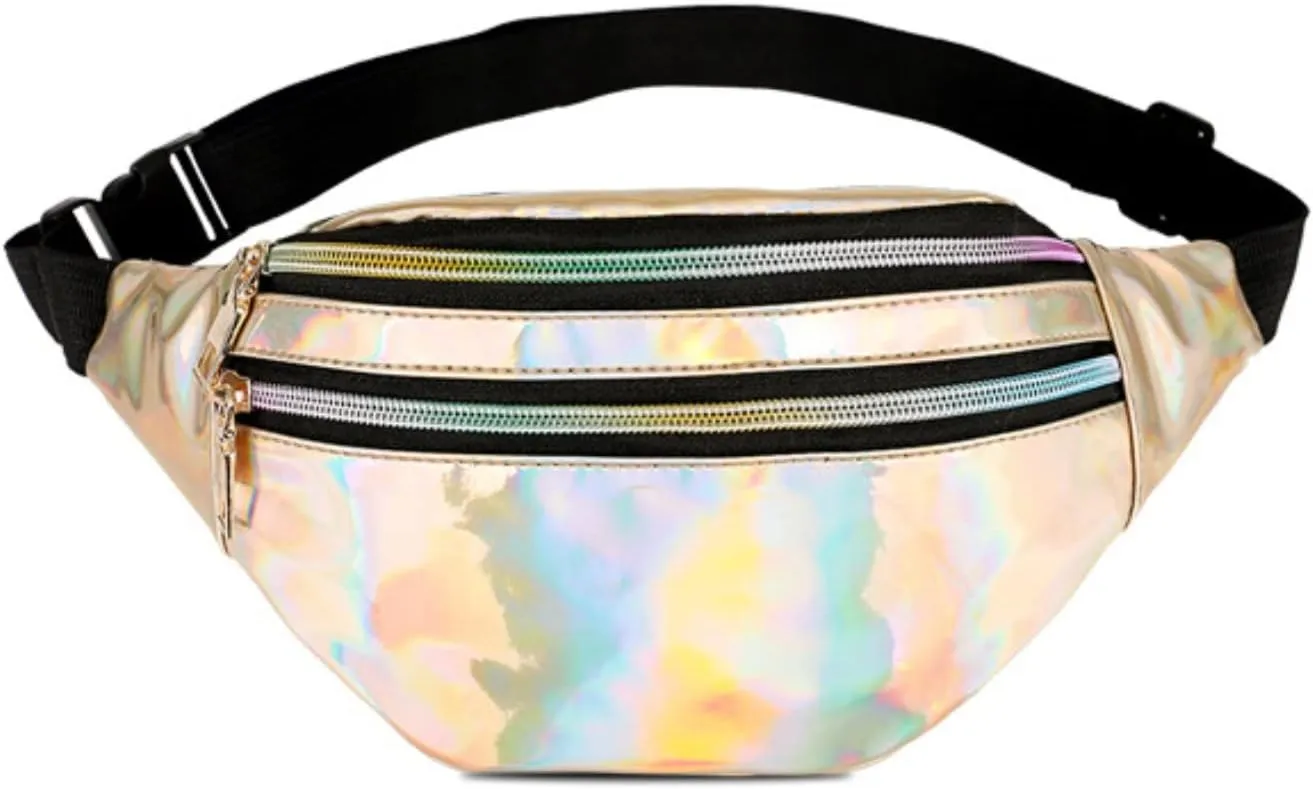 Packable Backpack for Women Men Mini Phone Purses with Crossbody Strap and Wallet Running Fanny Pack(Gold)