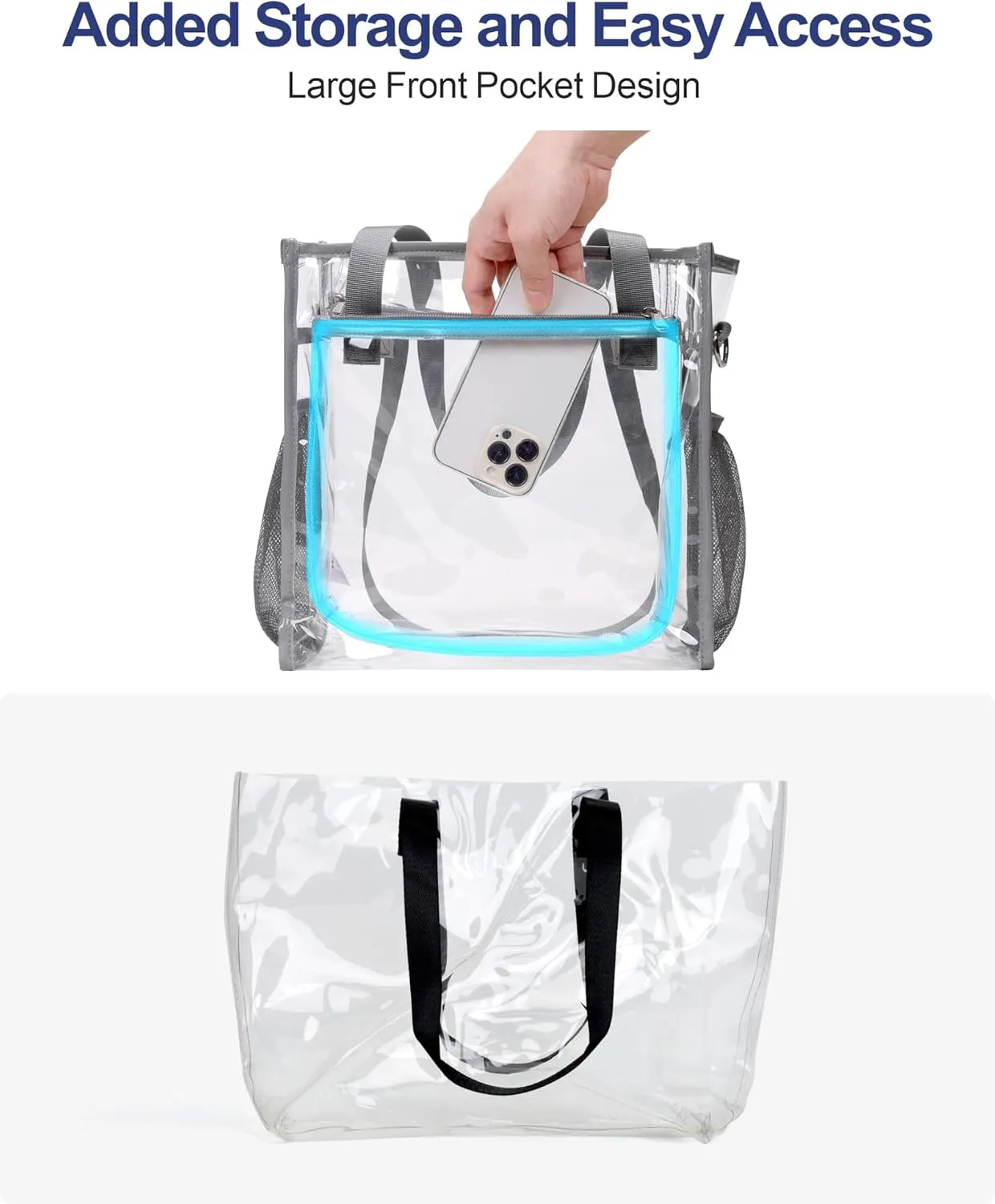 PACKISM Clear Bag 12x6x12 Stadium Approved - Clear Tote Bag for Sport Events Game Day Concert and Work