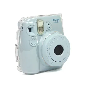 protective cover of the transparent protective shell is suitable for Fujifilm Instax Mini8 / 9 camera with color shoulder strap