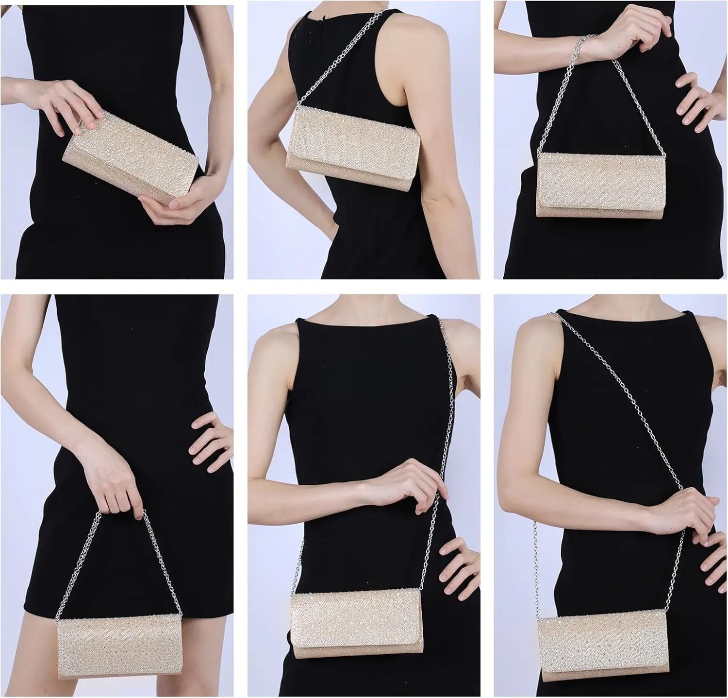 Rhinestone Clutch Purse for Women Sparkling Party Evening Bag Formal Wedding Cocktail Handbag Prom Money Purse