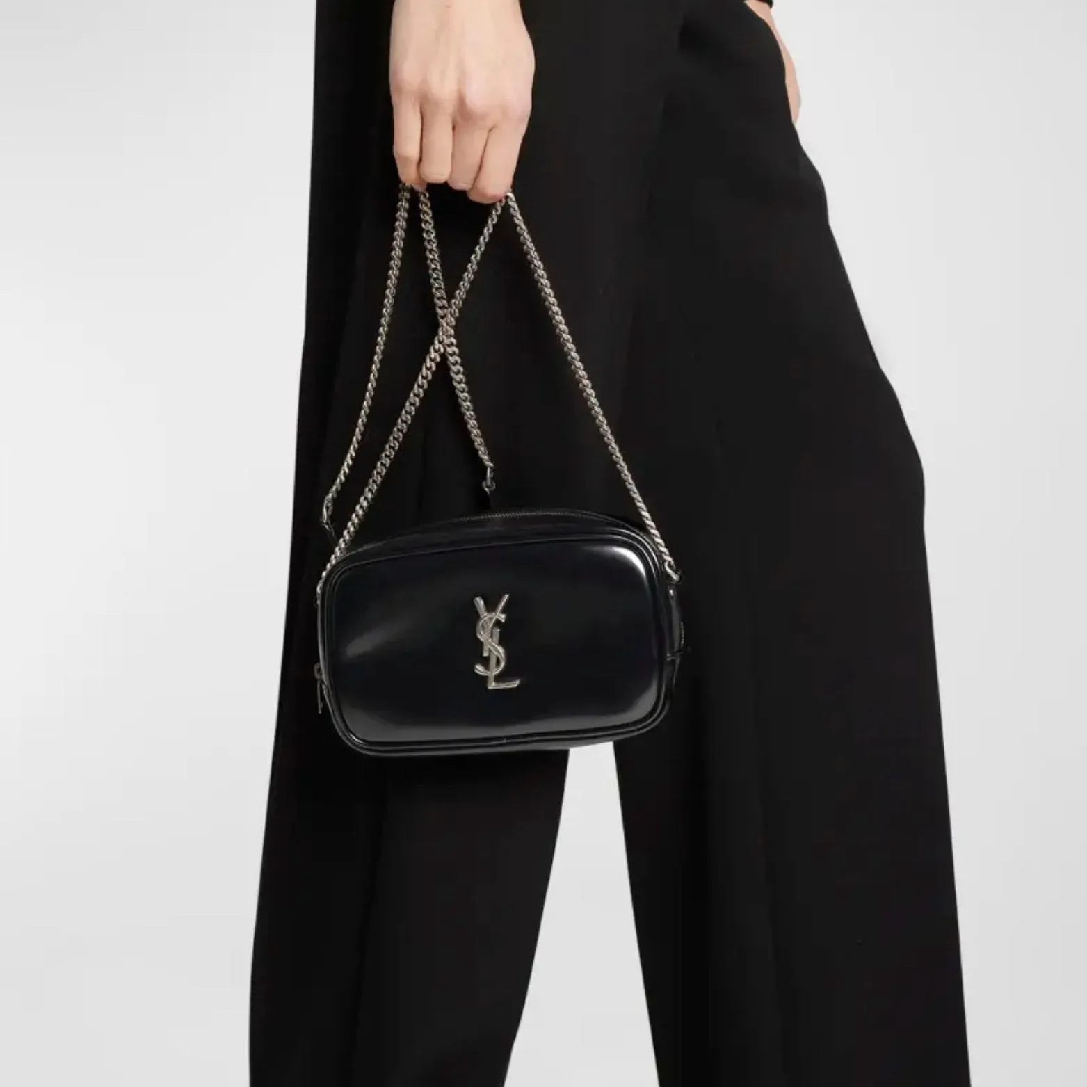SAINT LAURENT Lou Mini bag in Shiny Canvas