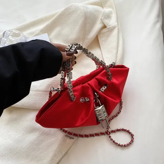 Silk Folds Chain Bag