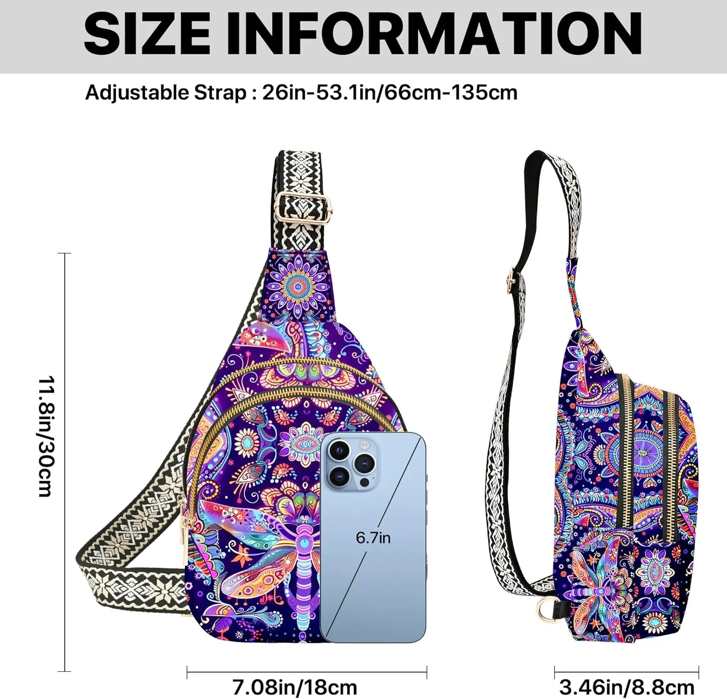 Small Leather Sling Bag for Women Crossbody Fanny Pack Travel Casual Chest Bag with Adjustable Strap