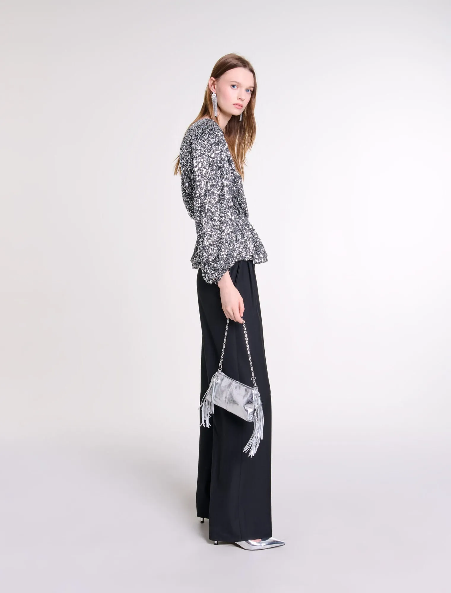 Smocked Sequin Top