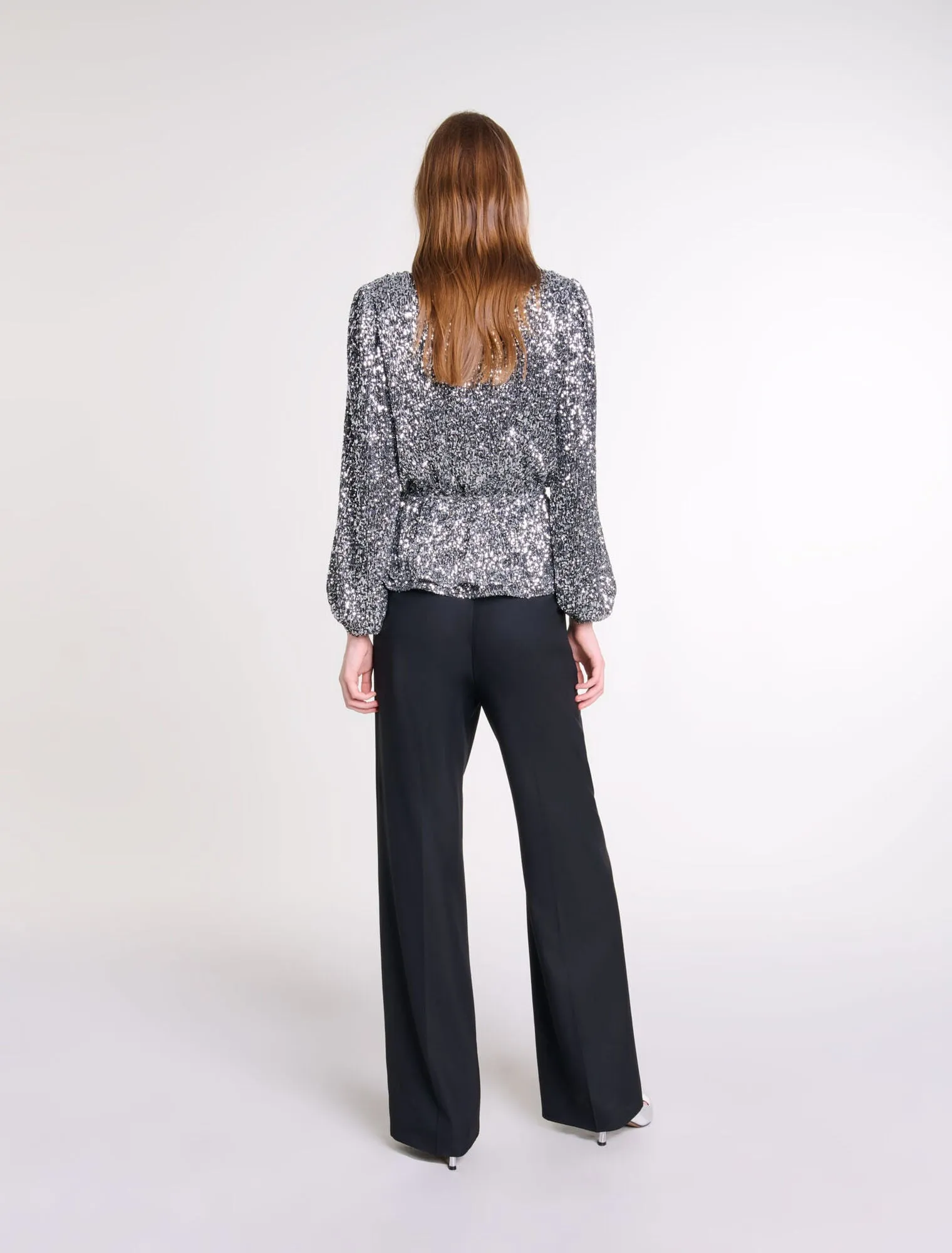 Smocked Sequin Top