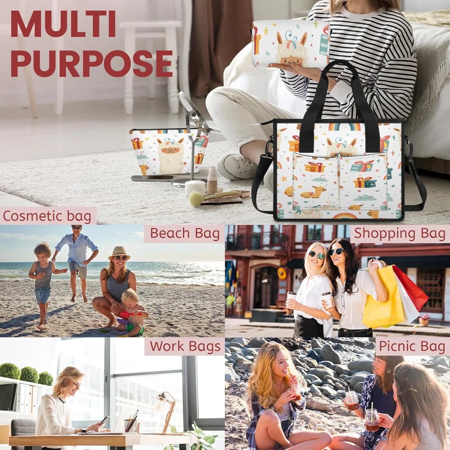 Tote Satchel Bag Set 3PCS for Women, Tote Briefcase Shoulder Handbag Purse Satchels