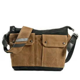Vintage Wax Canvas Messenger Bag Colorblock