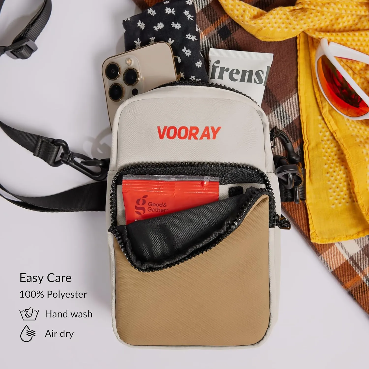 VOORAY 1L Lightweight Core Crossbody Bag  Adjustable Belt Bag for Gym & Travel