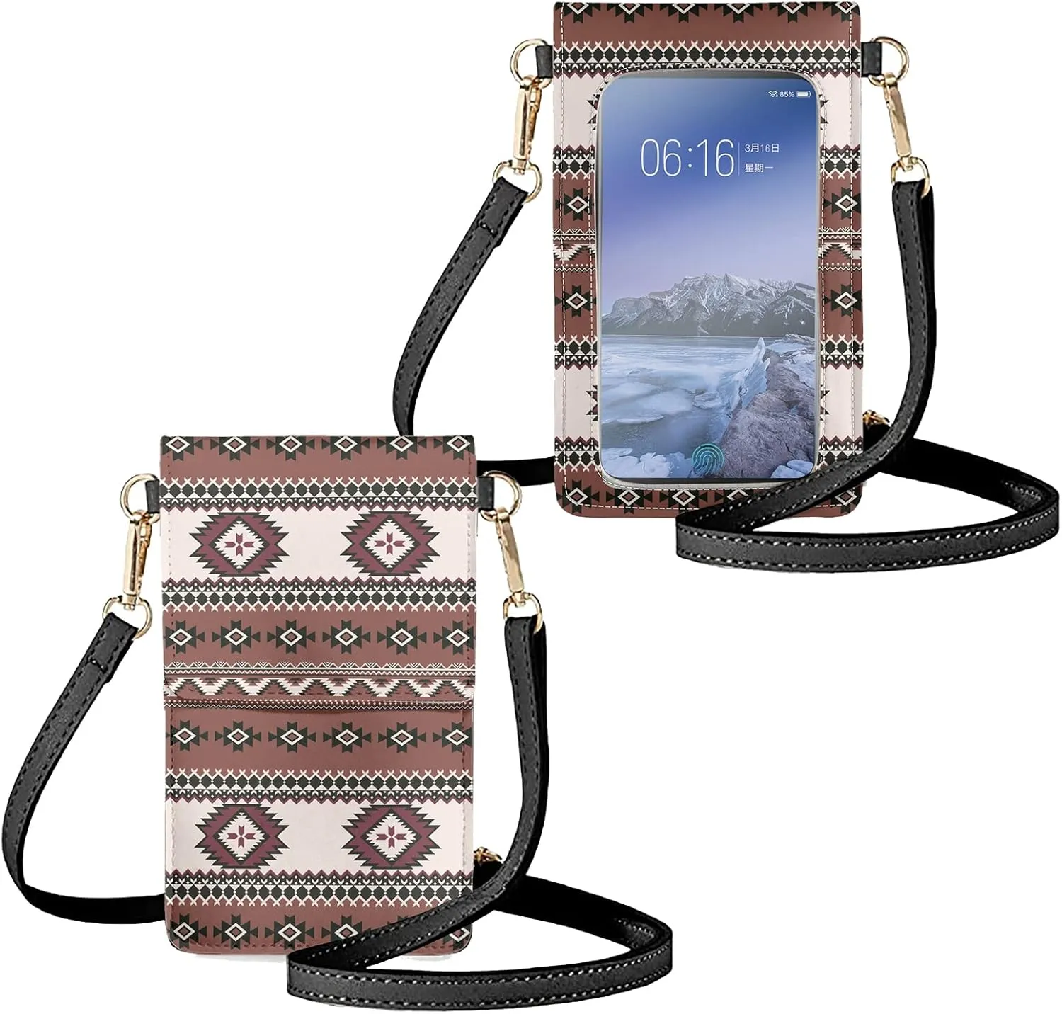 WELLFLYHOM Mini Touchscreen Crossbody Phone Bags for Women with Card Slots Shoulder Bag Purse Leather