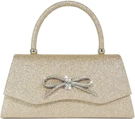 Womens Evening Bag Sparkly Bow Clutch Purse Wedding Party Purses Glitter Rhinestone Cocktail Prom Handbags