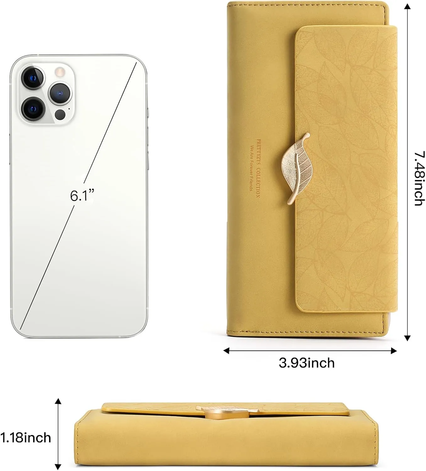 Women's Wallet Leather RFID Blocking Bifold Clutch Large Capacity Credit Card Holder with Coin Zipper Purse
