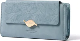 Women's Wallet Leather RFID Blocking Bifold Clutch Large Capacity Credit Card Holder with Coin Zipper Purse