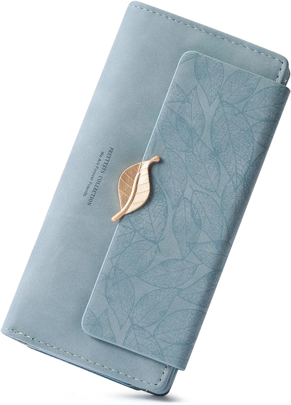 Women's Wallet Leather RFID Blocking Bifold Clutch Large Capacity Credit Card Holder with Coin Zipper Purse