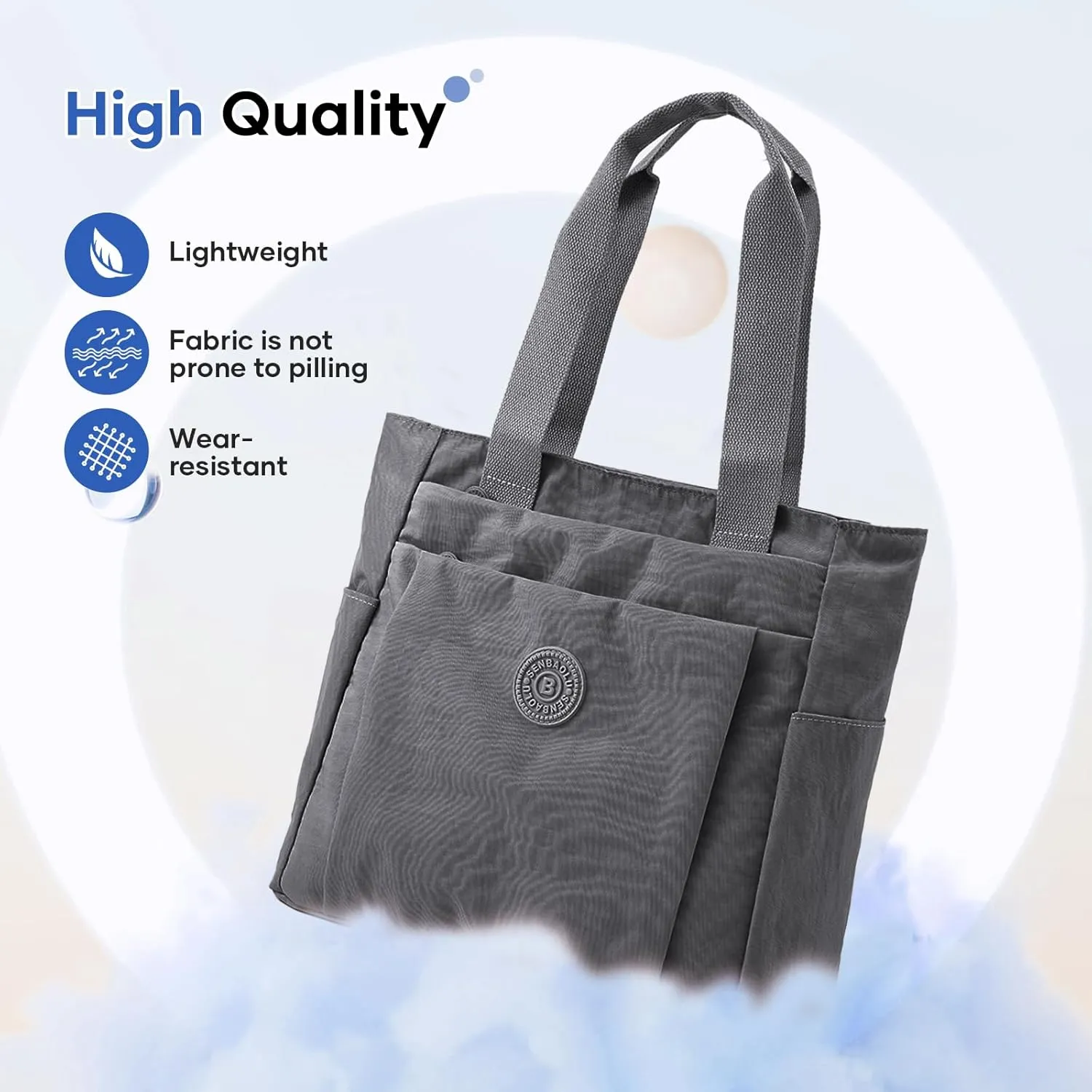 Work Tote Bag for Women, Travel Shoulder Bag Large Purse Nurse Tote Bag with Zipper for School, College, Gym