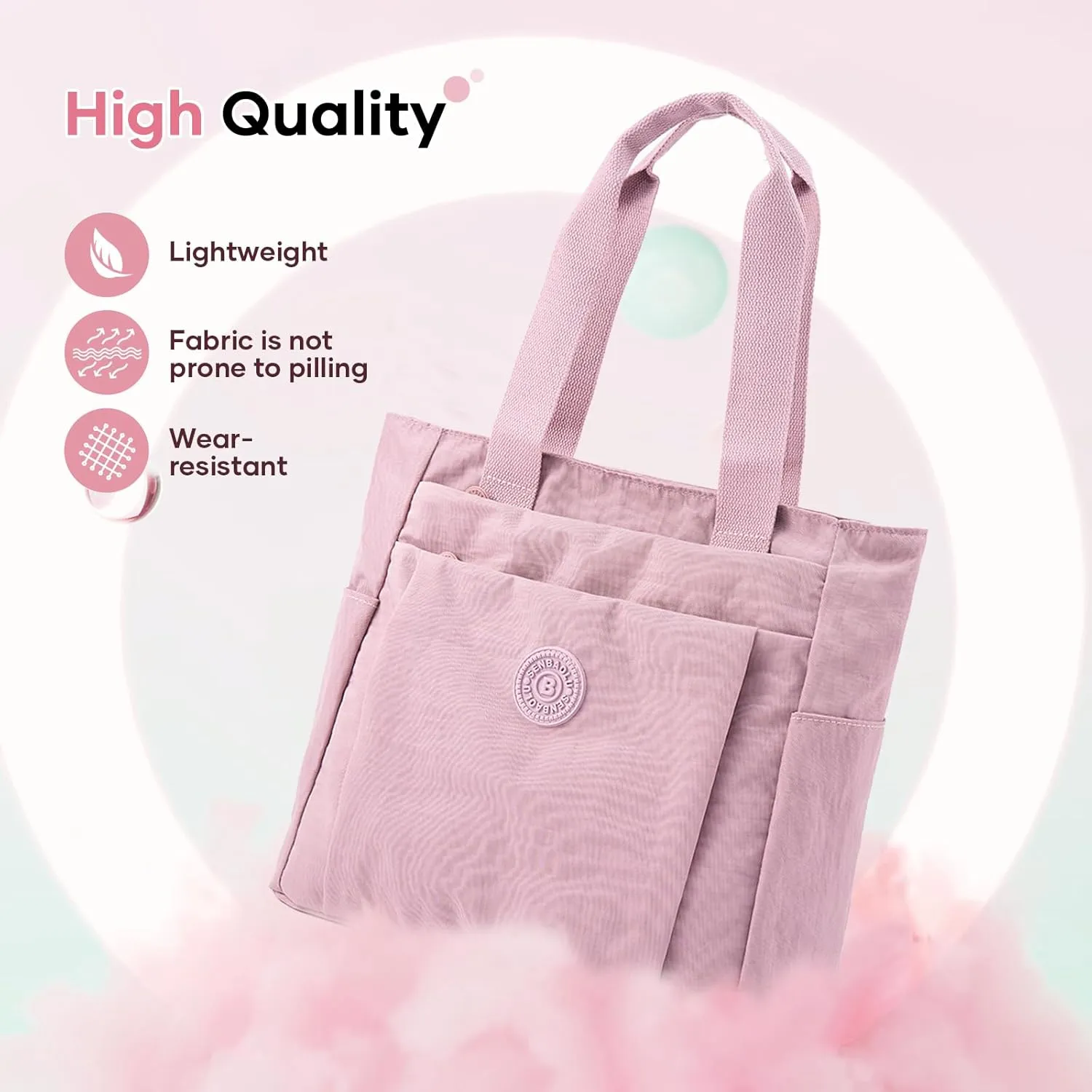 Work Tote Bag for Women, Travel Shoulder Bag Large Purse Nurse Tote Bag with Zipper for School, College, Gym